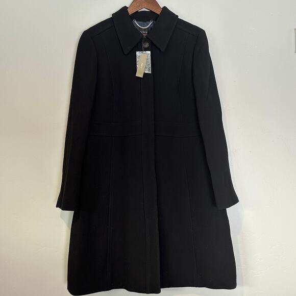 NEW J Crew Double Cloth Wool Lady Day Coat Thinsulate Sz 16 Black BM964 - Picture 1 of 16